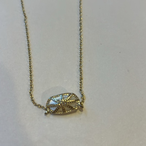 Kendra Scott White Stone Gold Necklace 16” - Picture 6 of 7